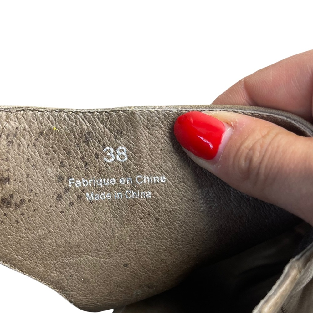 RUDSAK Women's Taupe Gray Leather Open-toe Ankle Block Heels Booties Size 38 - Picture 11 of 13